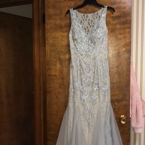 Grey/Silver Jewel Mermaid Dress